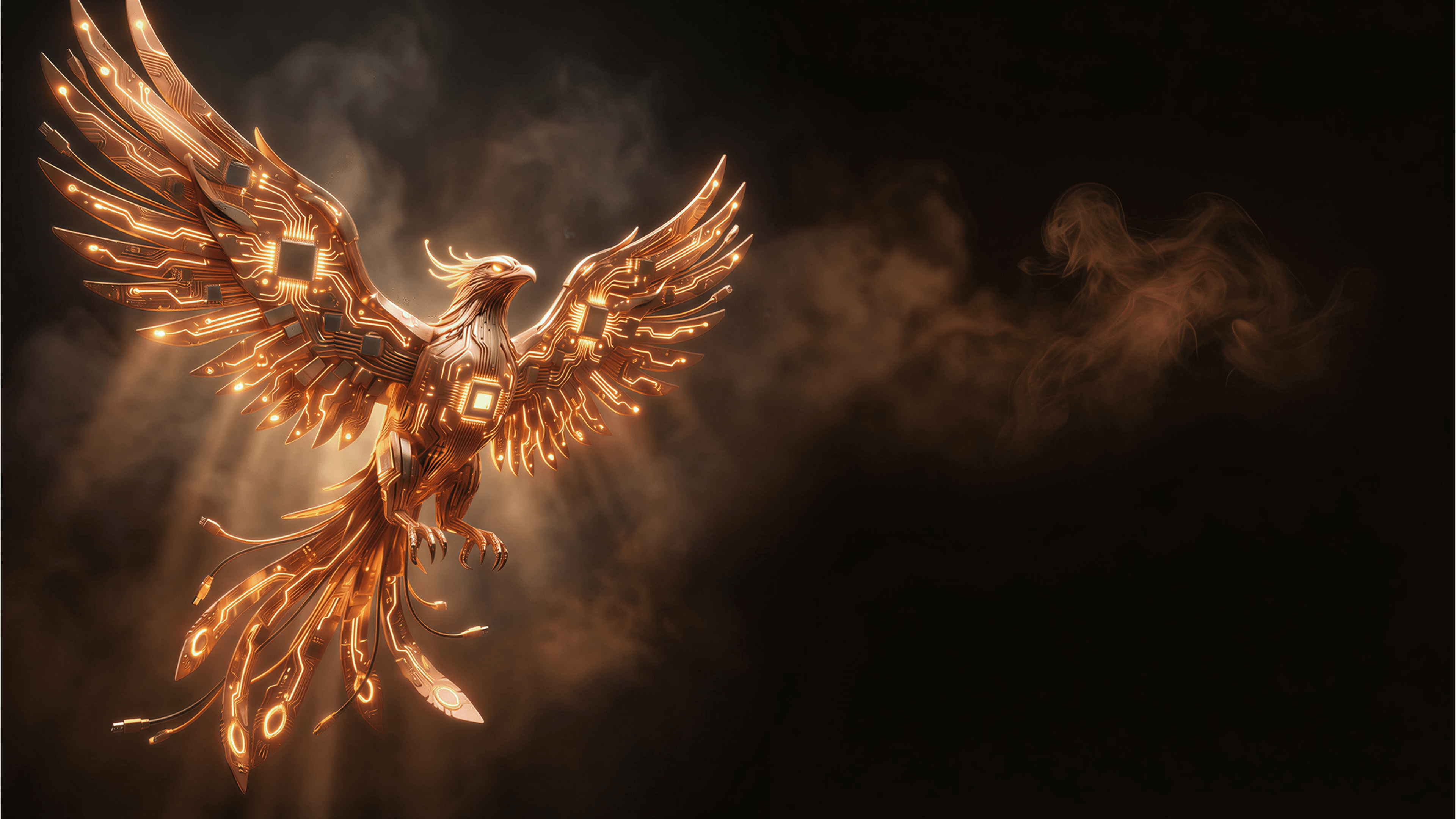 Phoenix Protocol Union — circuit-board phoenix rising